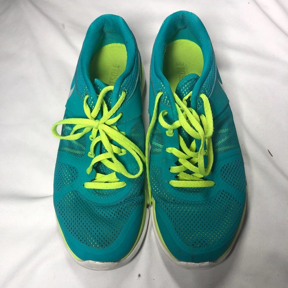 Nike Flex 2014 Run Tribe Green White Running Sneakers Size 9‎ 642767-300 - Picture 2 of 8